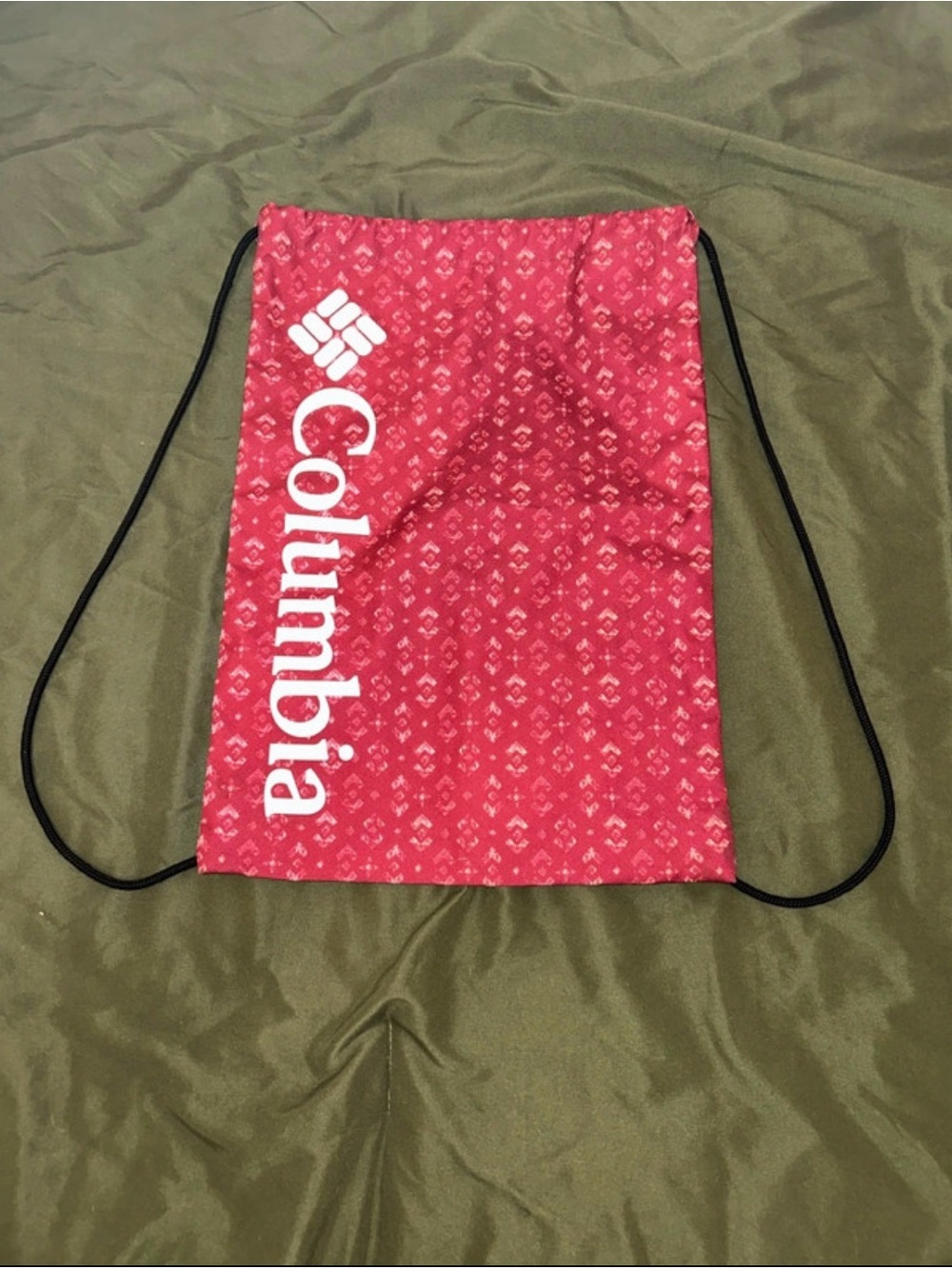 Columbia Pink Drawstring Backpack with White Logo
